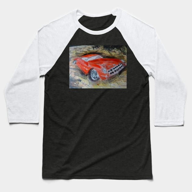 Red car - 1 Baseball T-Shirt by walter festuccia